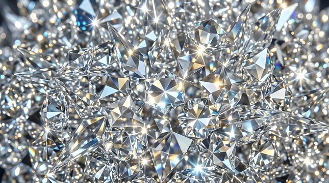 Close-up pile of sparkling cut diamonds and gemstones background with gemstone