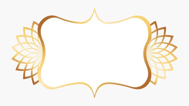 Luxury Gold Islamic Frame Mandala Animation Loop on White Background