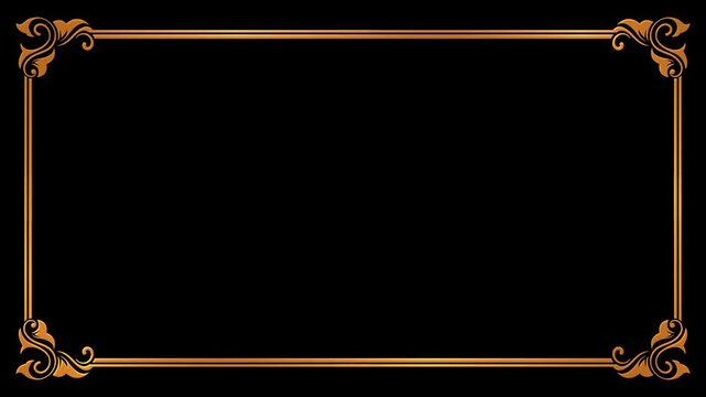Animated ornate carved gold frame