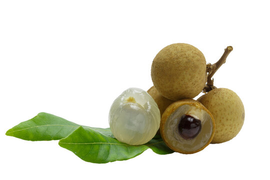 Ripe longan fruit isolated on a white background.