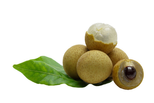 Ripe longan fruit isolated on a white background.