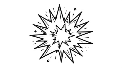 Fototapeta premium Comic Explosion Burst Doodle Cartoon Flat Graphic Element for Pop Art and Comic Design