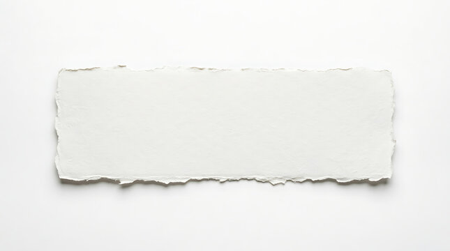 Rectangular piece of torn white paper with textured edges torn edge rectangle