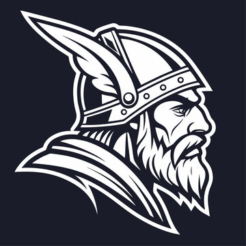 Fierce Viking Warrior Helmet Portrait