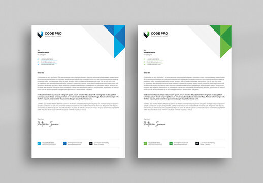 Clean Letterhead Design Layout