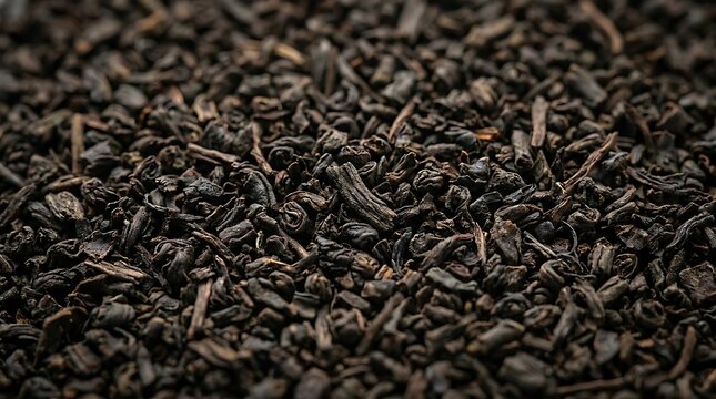 Premium ctc tea leaves displayed in detailed close-up shot for organic beverage production and high-quality artisanal tea wholesale marketing visuals