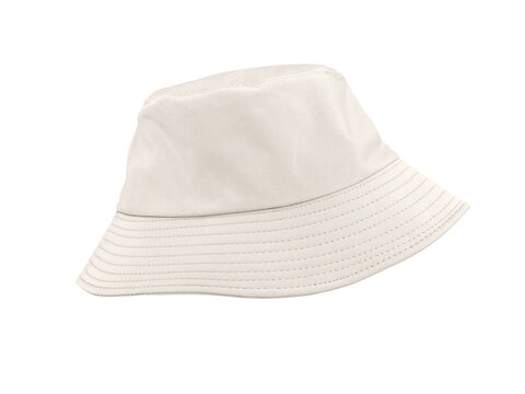 A simple yet elegant white bucket hat PNG transparent.