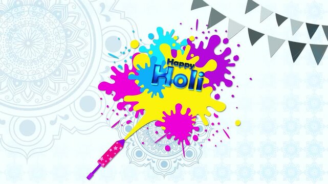 Happy Holi Animation Background Loop