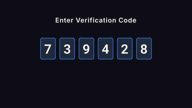 Verification code entry process, dynamic numeric keypad interface with changing colors and successful verification message, symbolizing secure authentication and digital identity verification