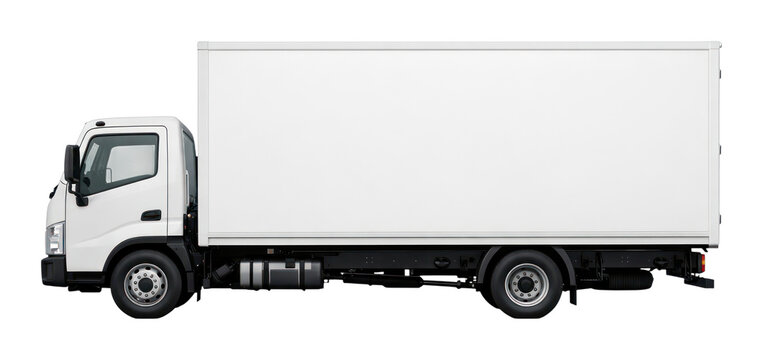 PNG White delivery truck isolated on transparent background.