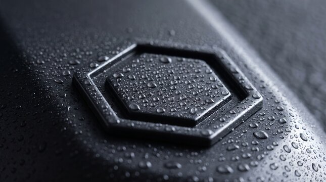 Macro Close-Up of Black Computer Keyboard Control Key and Technology Details