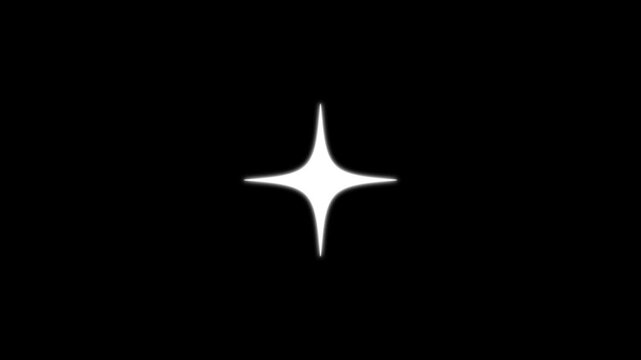 Bright sparkling stars shine animation, star blinking vector doodles, flashing glitter explosion and twinkle light on black screen, rotating twinkle stars animation of seamless looping, 4K animation