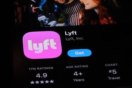 Shanghai,China-July 31st 2026: Lyft app download page on screen