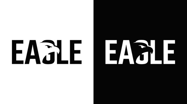 EAGLE logo design vector featuring a majestic eagle-inspired symbol with custom typography and a distinctive letter mark, creating a powerful visual identity that communicates freedom, strength, visio