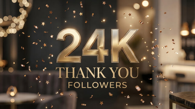 24K Thank You To Our Followers Gold Celebration With Confetti And Sparkling Lights