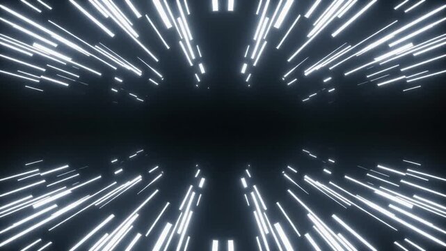 Fast Speed Light Rays Tunnel Zoom Motion Graphic Background for Sci-Fi Technology Speed Effect
