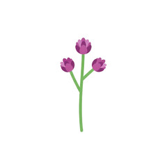 Obraz premium Minimalist Purple Flower Vector Graphic on White Background simple grass