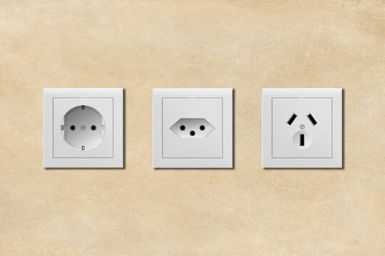 Power socket icon set. Electric outlets featuring a diverse set of power sockets. 