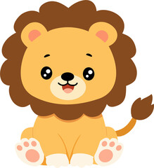 Cute Cartoon Lion Character Illustration for Kids and Baby Nursery Decor Designs