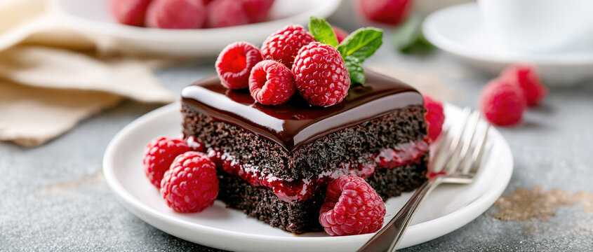 Luxury Chocolate Berry Cake with Mirror Glaze &ndash; AI Generative