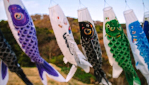 Colorful Koinobori Fish Flags.