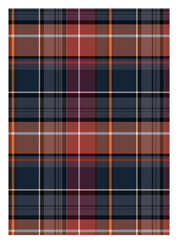 Dark blue, red, orange, and white tartan plaid seamless pattern vector illustration background textile design