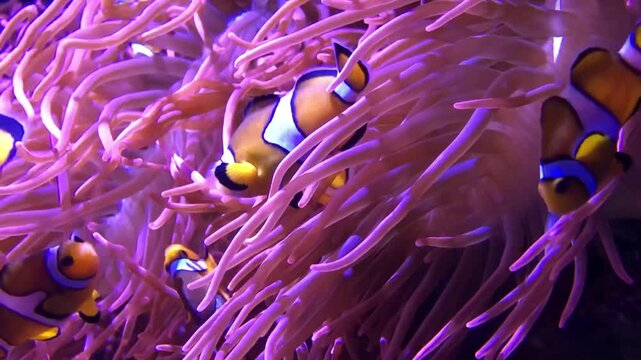 clown fish on coral reef