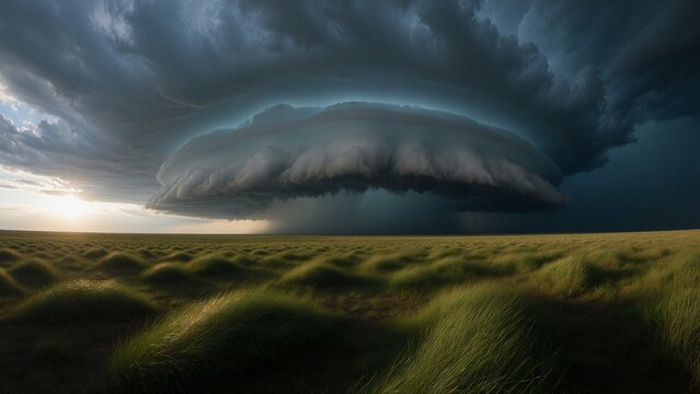 Thunderstorm over Prairie Grasslands
