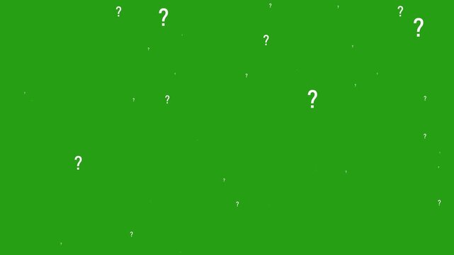 Question mark particles animation on a transparent background, Question marks flying animated. looping 4k question mark motion graphic video. Problem ask and confused concept 