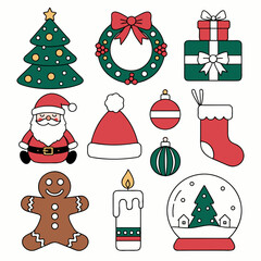 Fototapeta premium christmas icons set