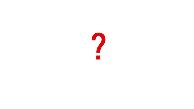 Question mark particles animation on a transparent background, Question marks flying animated. looping 4k question mark motion graphic video. Problem ask and confused concept 
