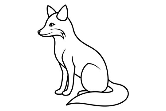 Simple fox illustration sitting down