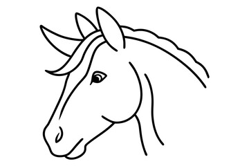Fototapeta premium Simple line drawing of a horse head profile