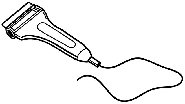 Electric razor shaver with cord on white