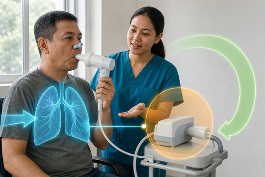 Spirometry coaching with airflow measurement
