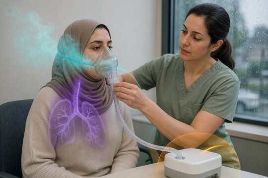 Nebulizer aerosol airway treatment coaching