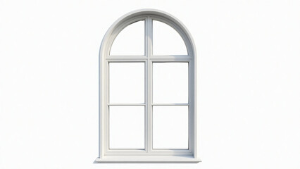 Fototapeta premium White Window Frame with Arched Design for Marketing Text