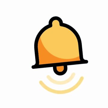 Ringing Notification Bell Icon, Active Sound Alert Illustration