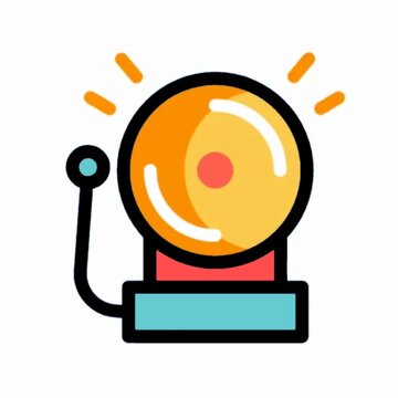 Ringing Emergency Alarm Bell Icon, Urgent Alert Illustration