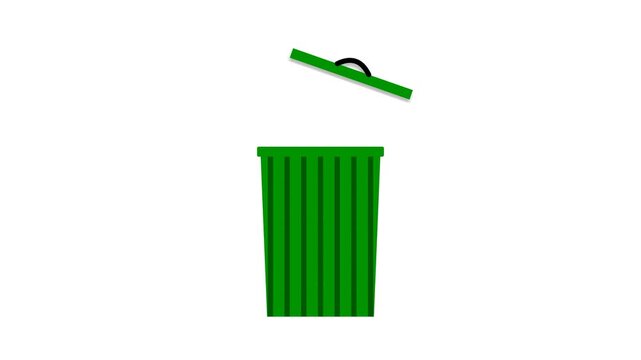 green trash can