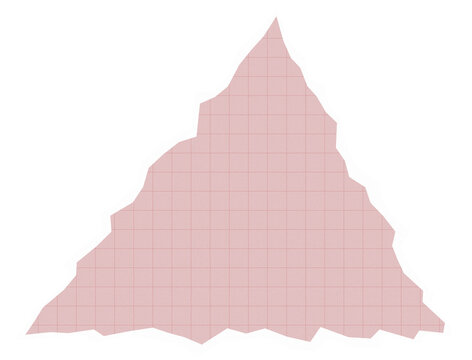 Simple geometric pink pyramid shape with grid lines