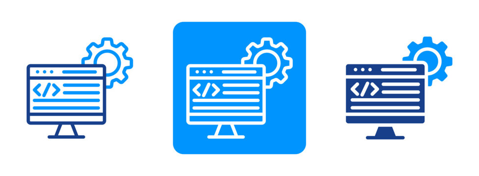 Web Programming Icon In Dual Tone Style