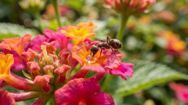 Ant drinking water