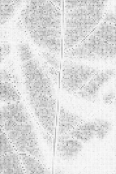 Black and white vertical halftone texture background distressed dot pattern isolated on transparent background