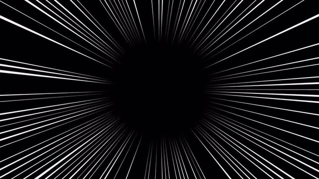 Cartoon Zoom Speed Lines Animation with Transparent Background and Alpha Channel. Abstract Dynamic Anime Speed Lines Transition. 4K Animation Video