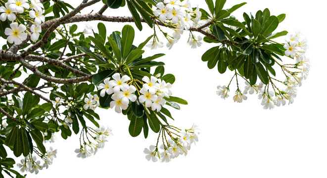 foreground of flowering trees on a transparent background