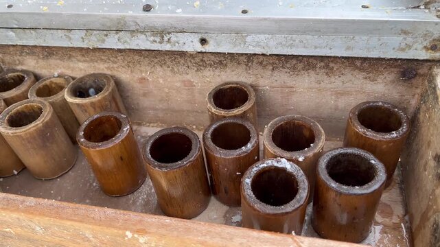 Empty Bamboo Tubes Mold for Traditional Indonesian Putu Cake
