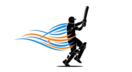 Fototapeta premium Cricket Player Silhouette