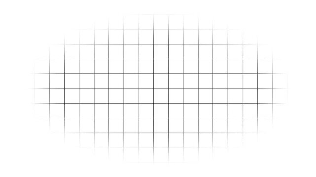 White background with animated thin black wireframe grid line fit for alpha channel or overlay layer. Mesh shiny tile-like creative animated video .concept video on transparent background.
