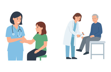 Fototapeta premium Professional Medical Practitioners Conducting Routine Physical Health Examinations for Diverse Patients in Clinic